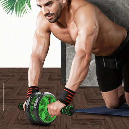 Double-Wheeled Ab Roller Non-Slip Muscle Trainer Green