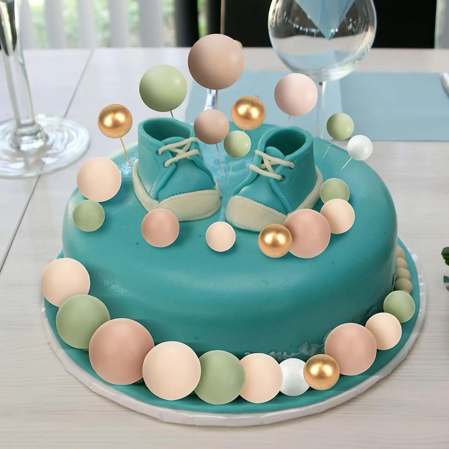 110-Piece Matcha Green Cake Cupcake Topper DIY Mini Balls Baking Decoration Set