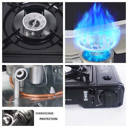 Camping Gas Stove Propane Cassette Burner Black