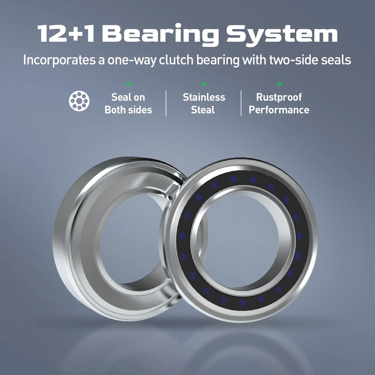 Flag Round Baitcasting Reel 5000 13kg Max DragRight Hand Silver