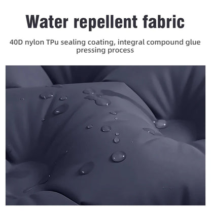 Extra-Wide Double Inflatable Camping Mattress Folding Pad Blue