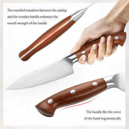 5.3-Inch Steel Utility Knife – Precision Kitchen Knife Brown