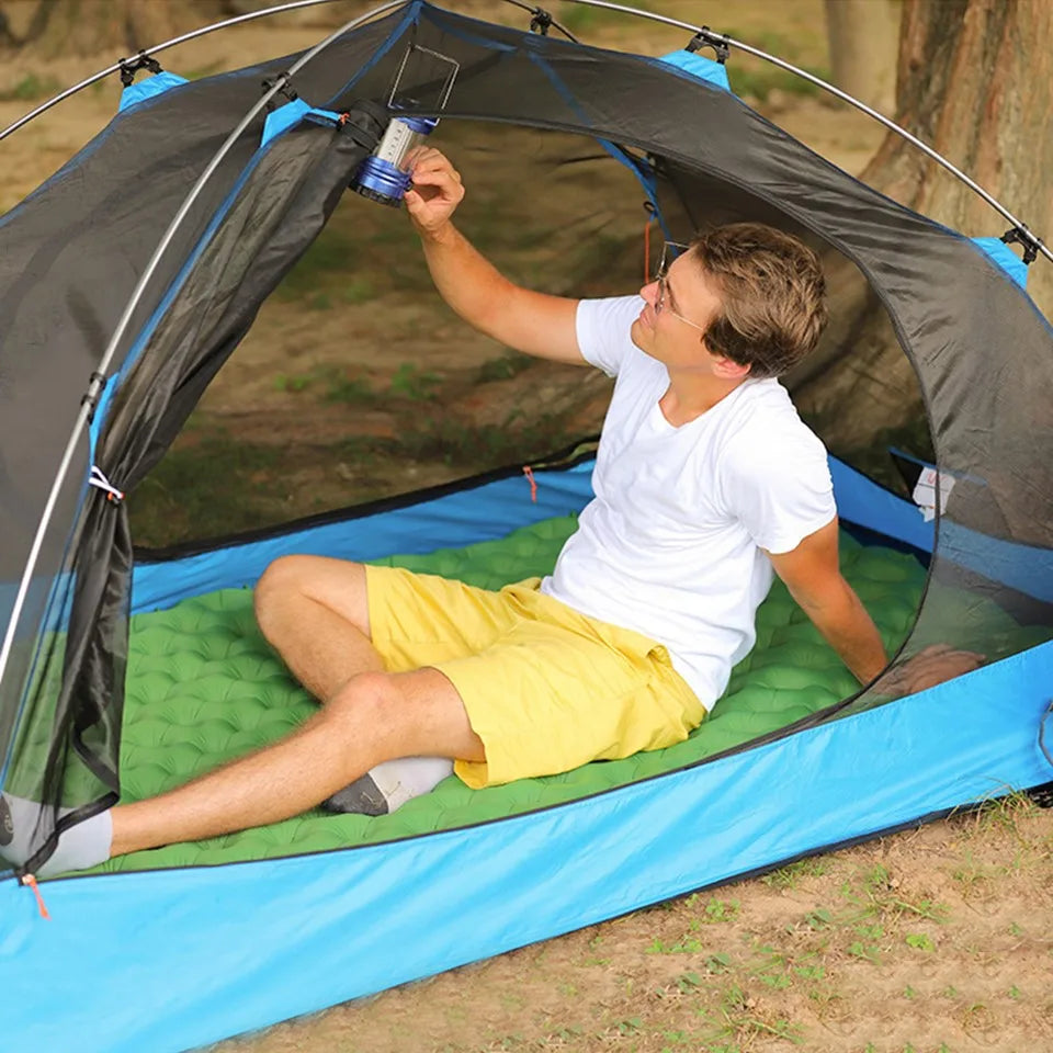 Double Bed Camping Inflating Sleeping Mats with Pillow