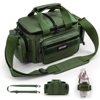 High-Capacity Tackle Shoulder Bag Outdoor Green