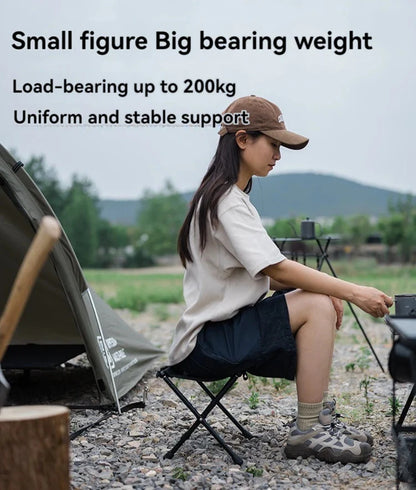 Ultra-Light Folding Storage Stool Camping Seat Black