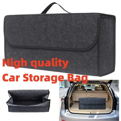 Large Anti Slip Car Trunk Organizer Soft Felt Storage Box Grey