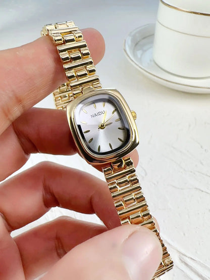 Vintage Ladies Quartz Watch Oval Stainless Steel