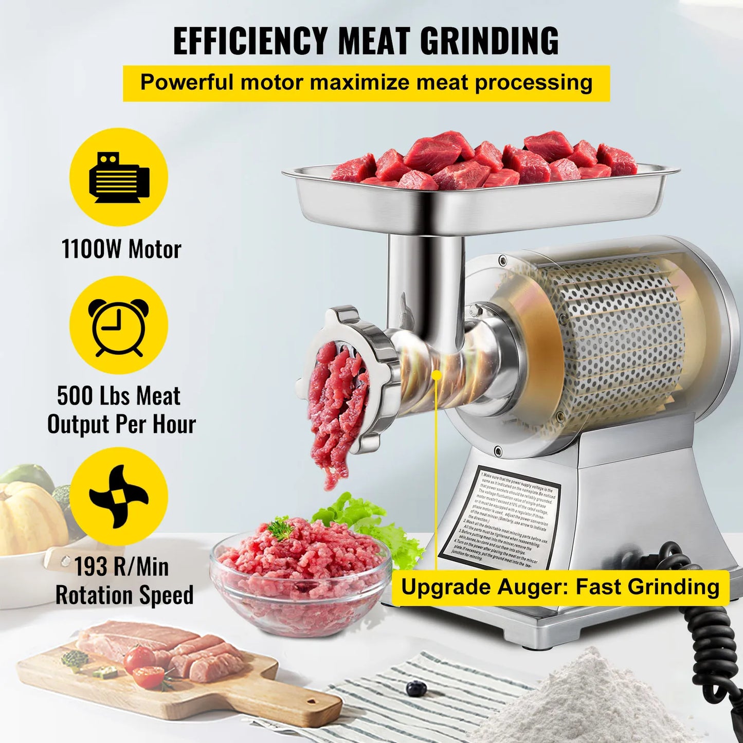 250 Kg/H Electric Meat Mincer Chopper