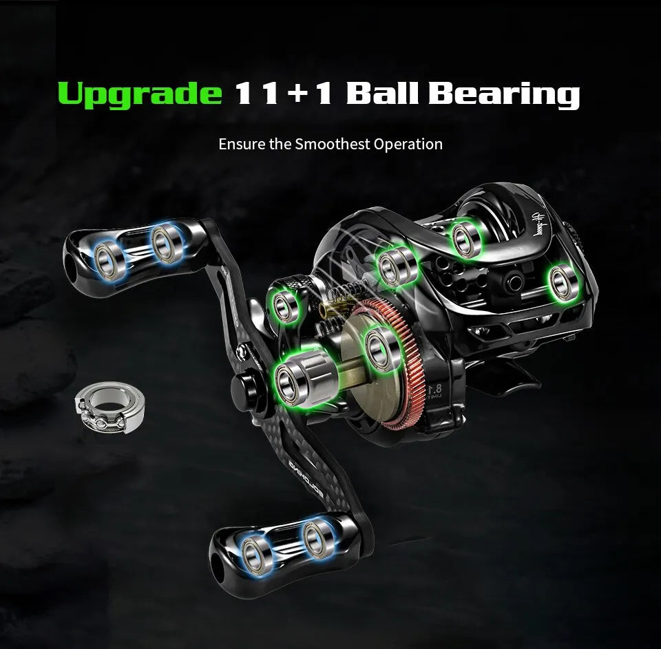 Baitcasting Reel  Carbon Body with Clicker Black