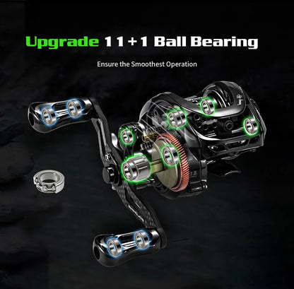 Baitcasting Reel  Carbon Body with Clicker Black