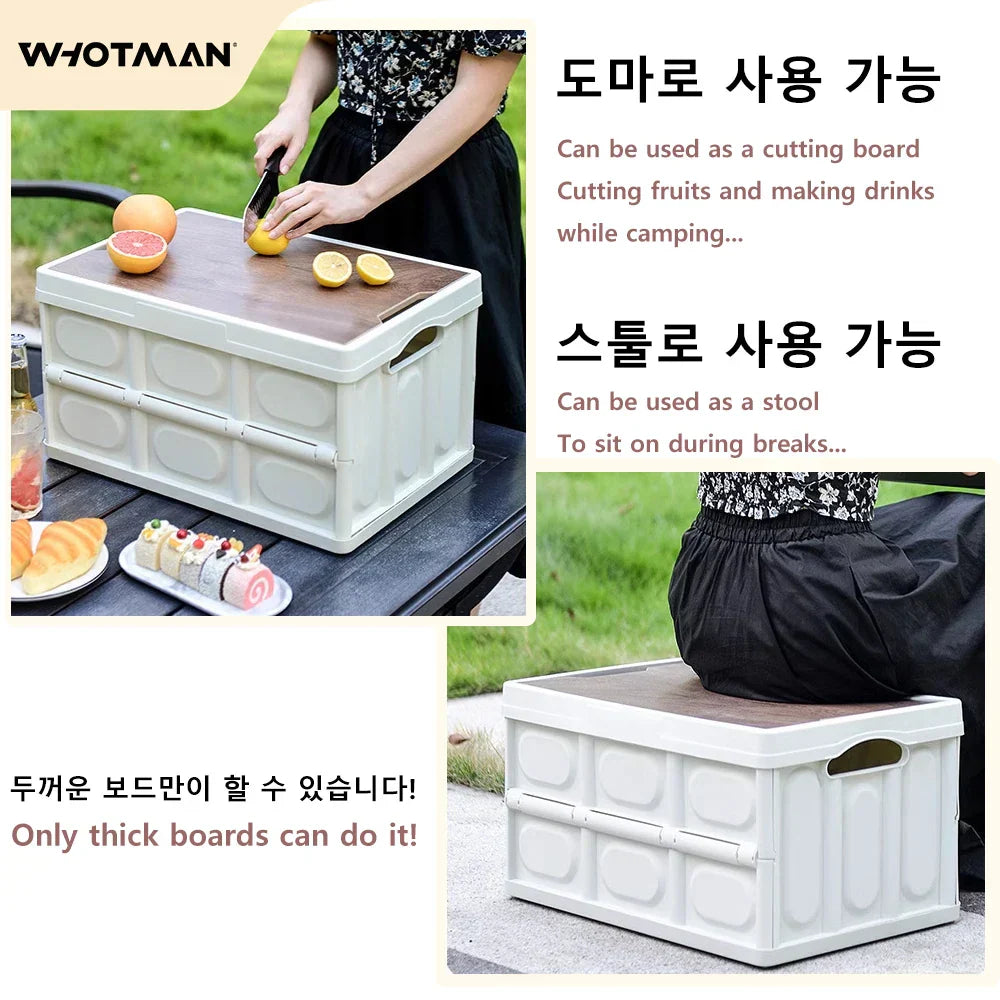 Wooden Camping Storage Organizer Box with Large Capacity