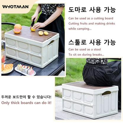 Wooden Camping Storage Organizer Box with Large Capacity