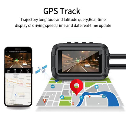 Dual 1080P Motorcycle Cam WiFi + GPS 64 GB Black