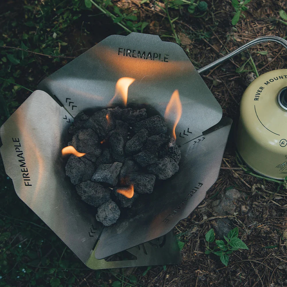 Antarcti Mini Gas Fire Pit Windproof Stainless Steel Heater Silver