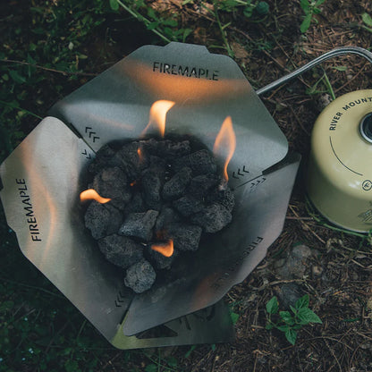 Antarcti Mini Gas Fire Pit Windproof Stainless Steel Heater Silver