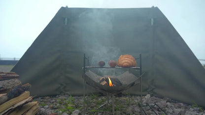 Portable Stainless Steel Folding BBQ Grill Stove Silver