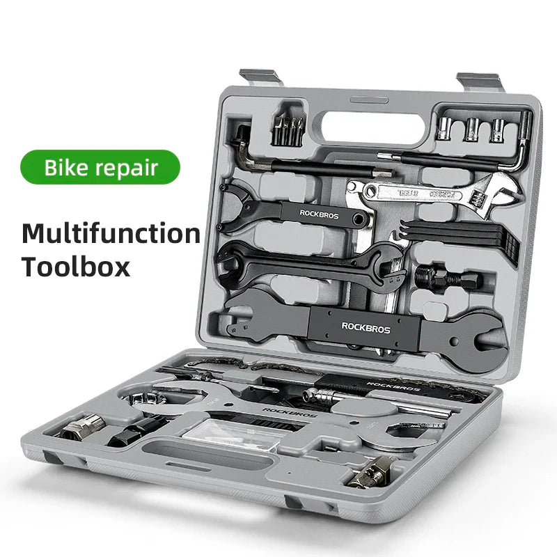 44-in-1 Bicycle Repair Tool Kit Maintenance Set Grey