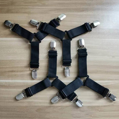 4Pcs/Set Elastic Bed Sheet Grippers Belt