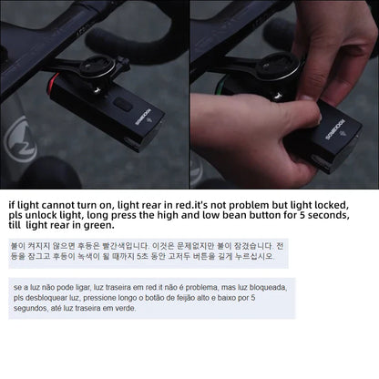 3000LM Bike Headlight 10000mAh Power Bank Black