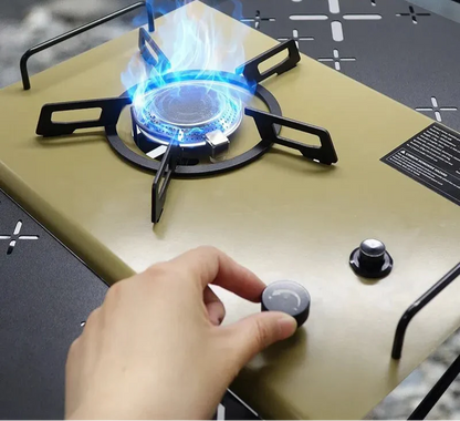 Camping Gas Stove Folding Burner with IGT Table Khaki