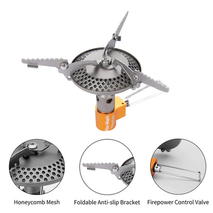 Mini Titanium Camping Stove Silver