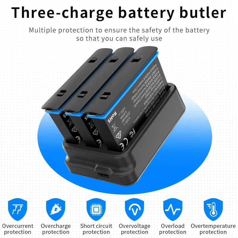 High Capacity Battery and Fast Charger Hub for Insta360 X4