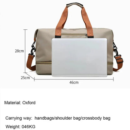 Nylon Travel Gym Duffel Bag Khaki