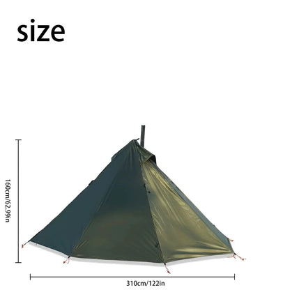 Tipi Hot Tent with Chimney Window Bushcraft Green