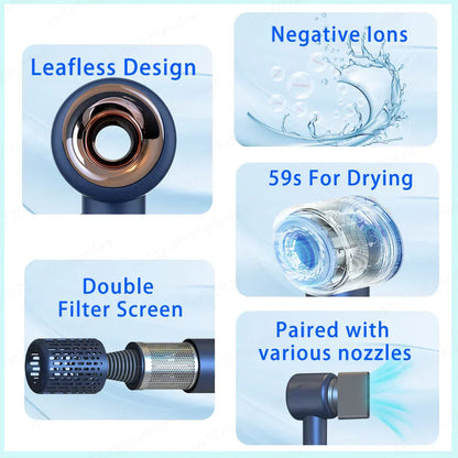 2024 Professional Leafless Negative Ion Hair Dryer