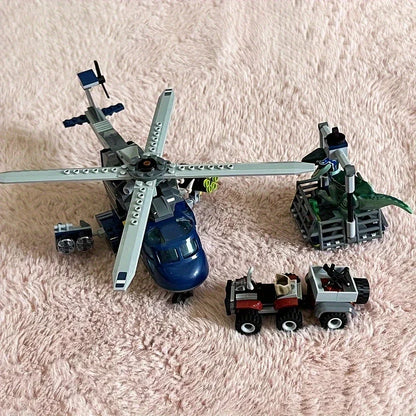 397pcs Dinosaur World Helicopter Tracking Dinosaurs