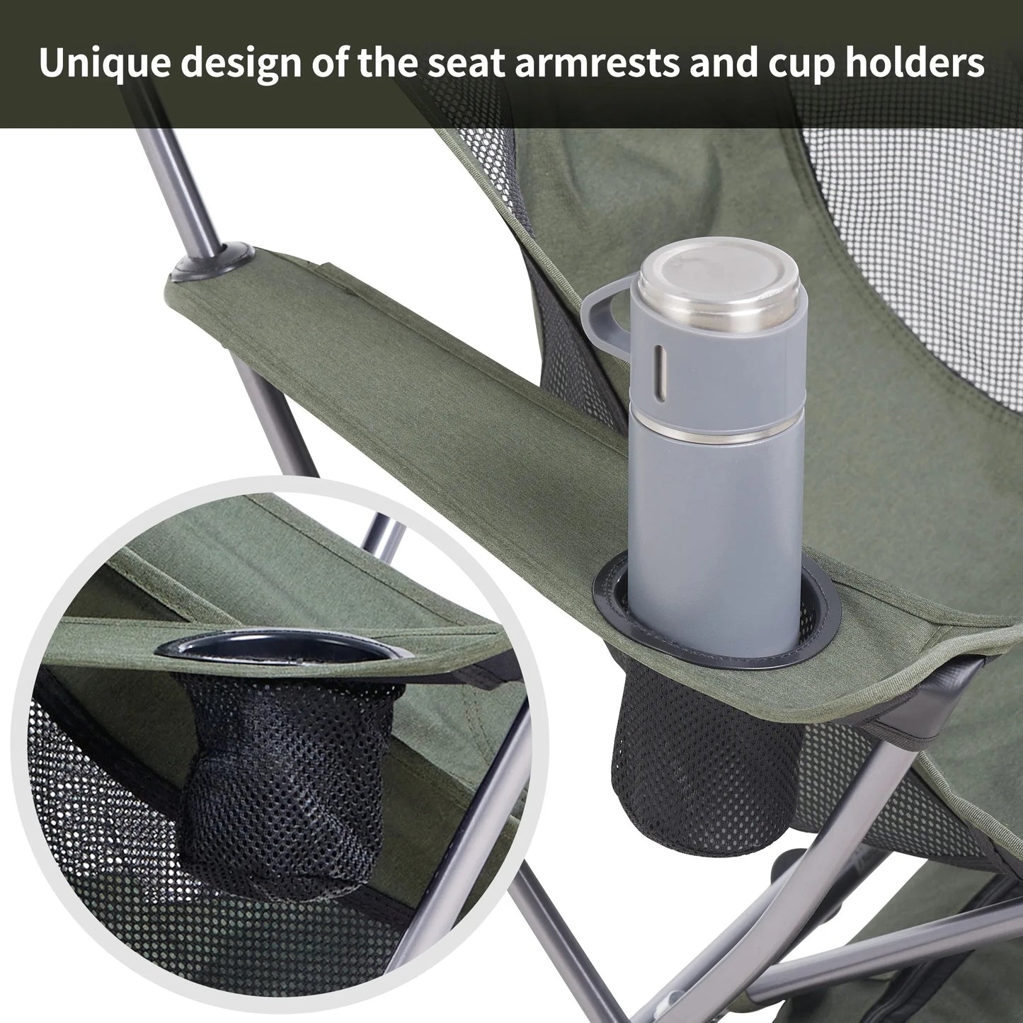 Ultralight Folding Camping Chair Widened Green