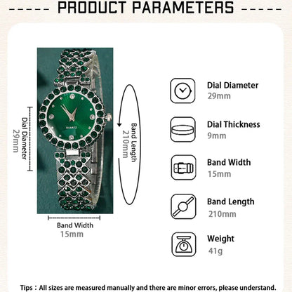 Women's Luxury Watch Jewelry Set with Heart Accents