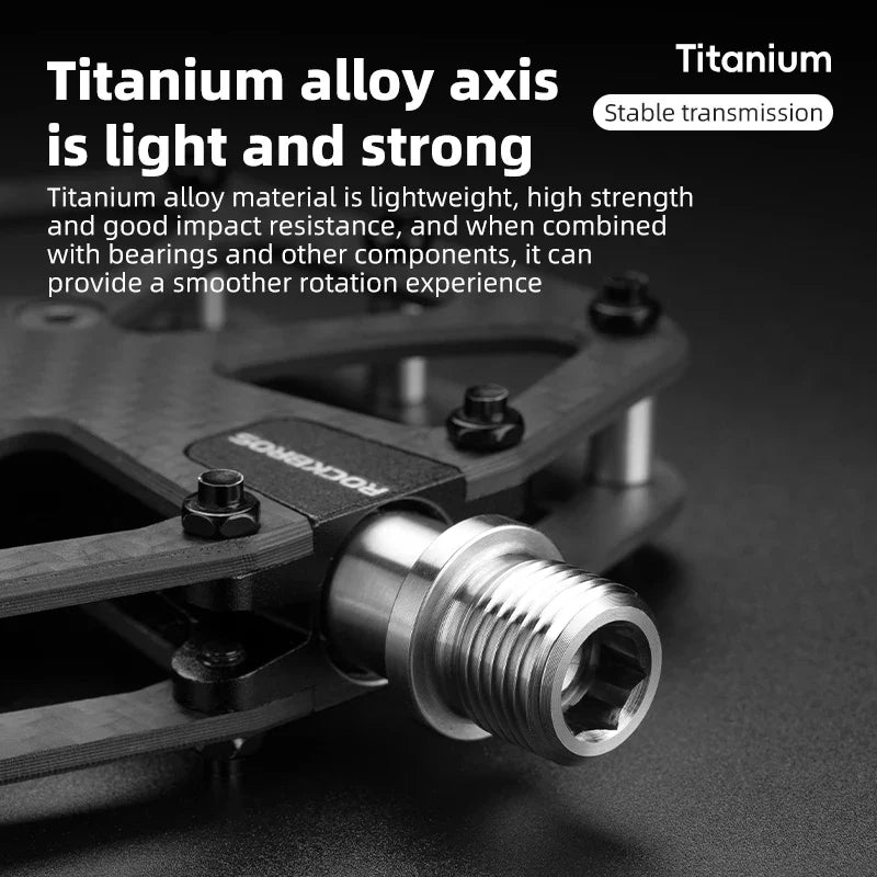 Ultra-Light T700 Carbon Fiber Bicycle Pedals 3-Bearing Black