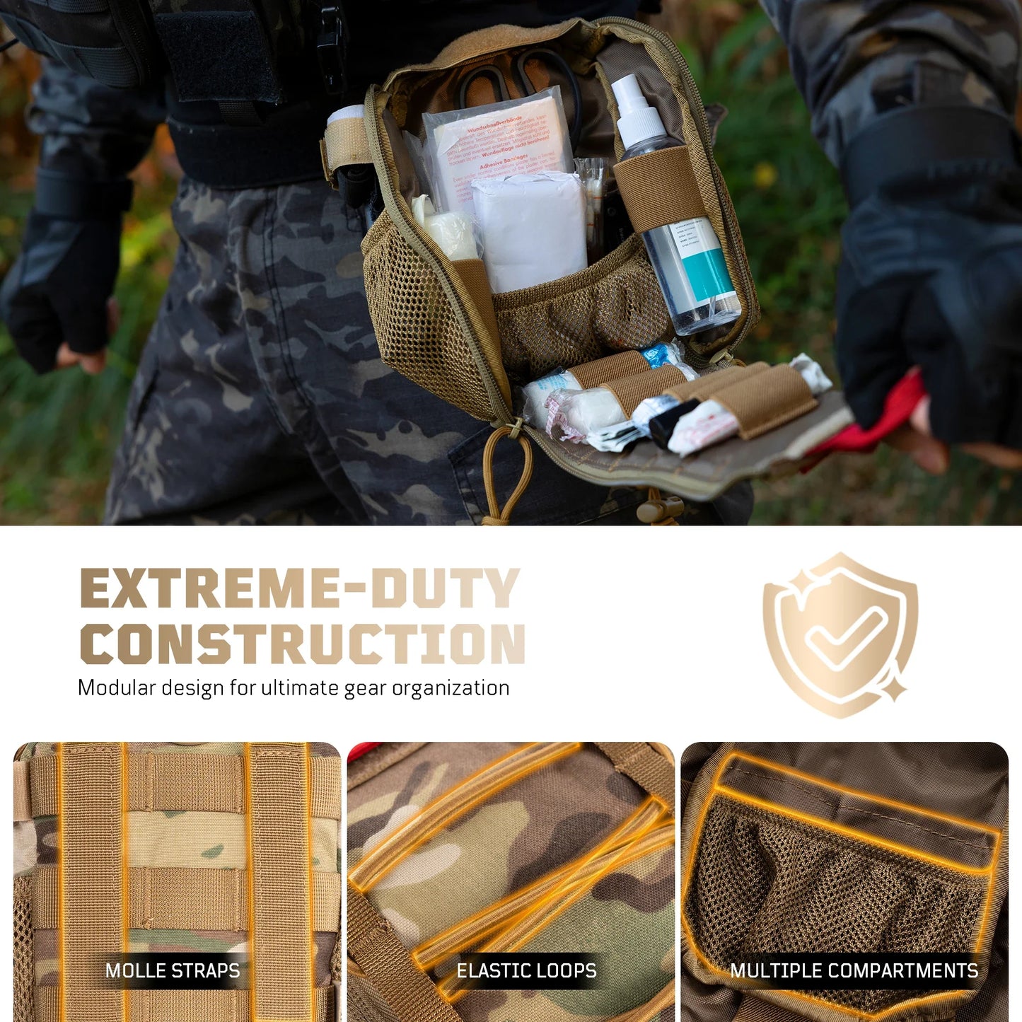 Large Medical Pouch Tactical First Aid EMT Waist Bag Camo