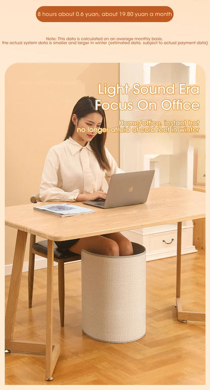 Portable Electric Foot Warmer Heater - Adjustable Thermostat, Foldable Design, 165W, Grey