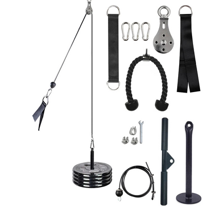 Fitness Pulley Cable Machine System Black
