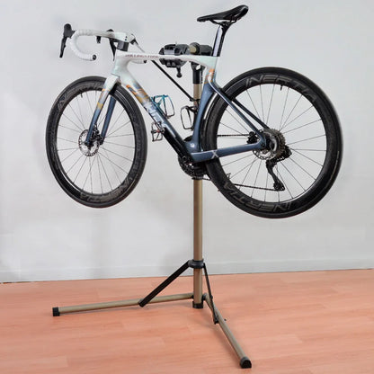 Adjustable Aluminum Bike Repair Stand with Foldable Storage Gold