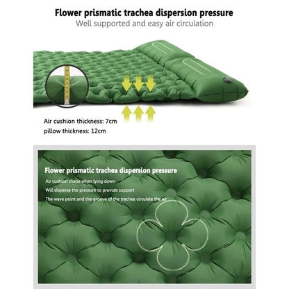 Double Bed Camping Inflating Sleeping Mats with Pillow