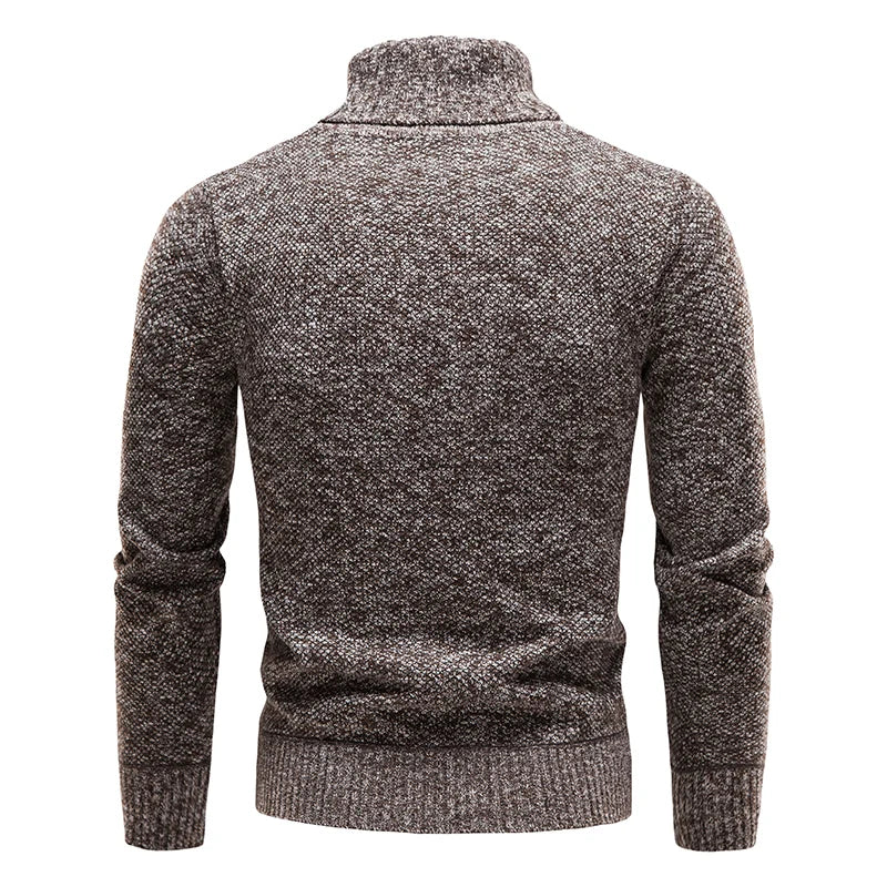 Men's Fleece Turtleneck Pullover Sweater Slim Fit