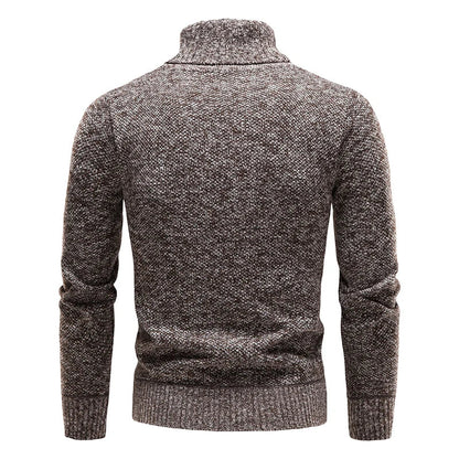 Men's Fleece Turtleneck Pullover Sweater Slim Fit