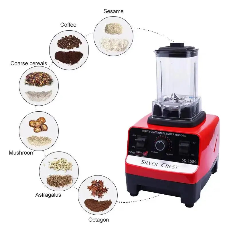2L Electric Fruit & Food Blender - 15-Speed with Automatic Pulp Ejection