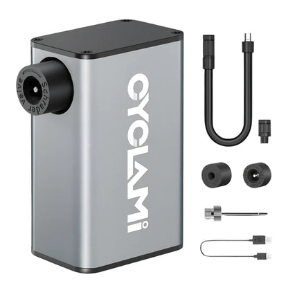 A3 Mini Electric Bicycle Air Pump Cordless Aluminum Inflator Grey