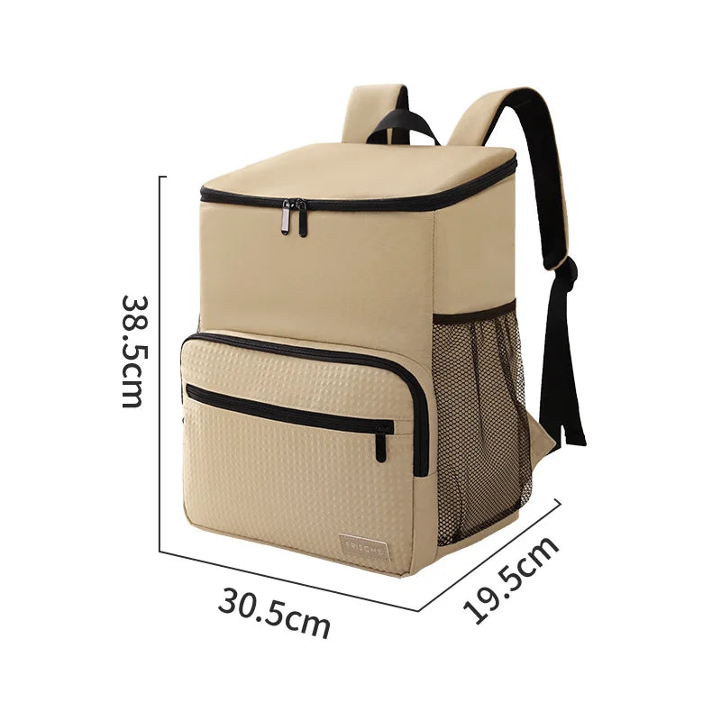 Cooler Backpack Outdoor with PEVA Lining Khaki