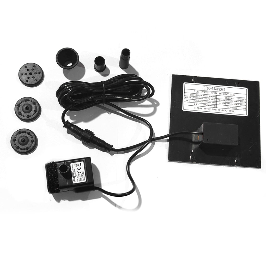 Solar Panel Powered Water Fountain