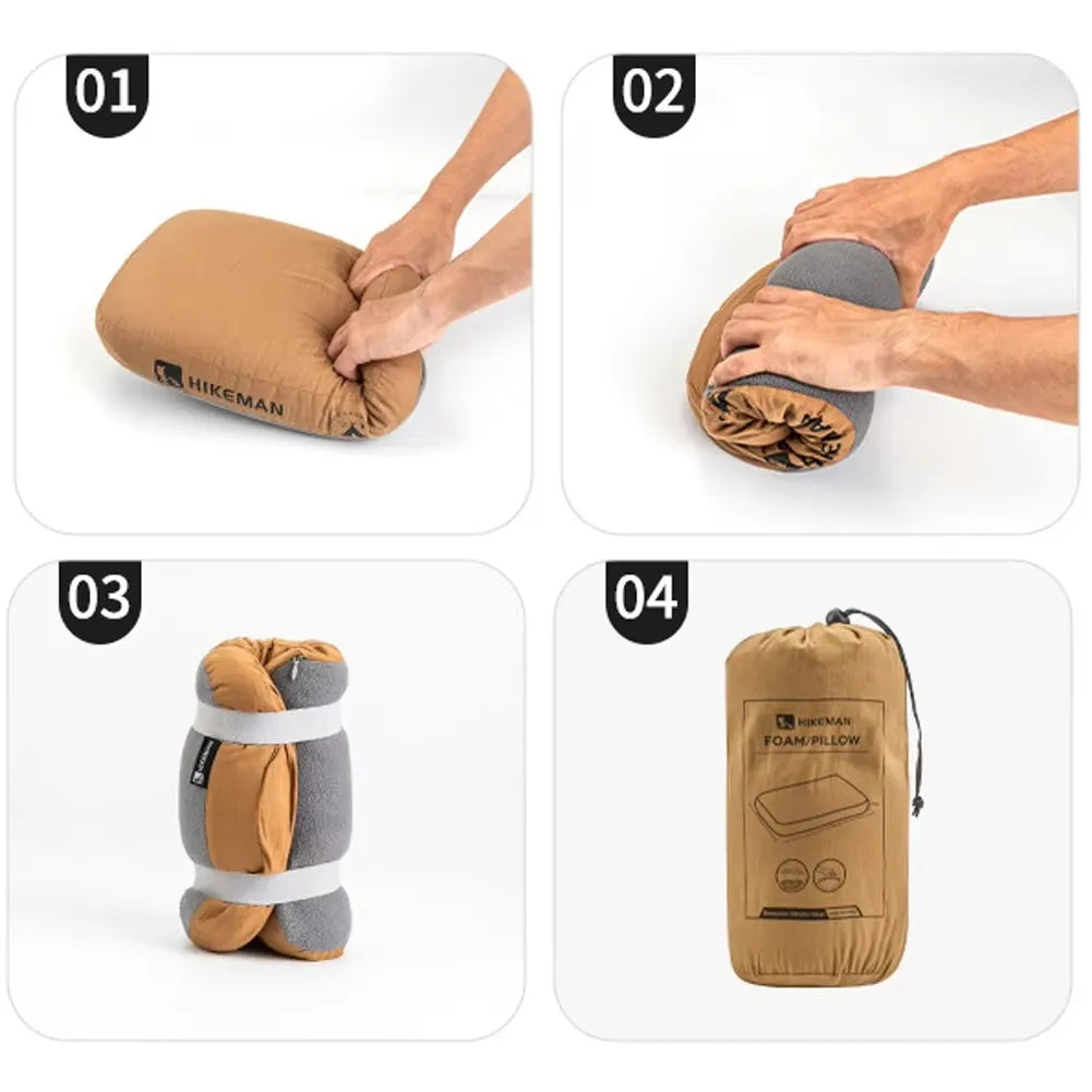 Soft Slow Rebound Memory Foam Pillow Camping Coffee Brown