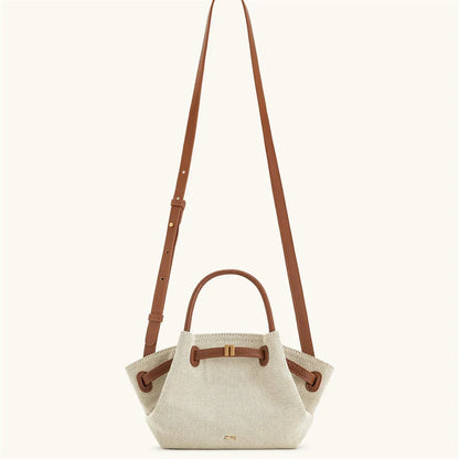 Women's Canvas Brown Mini Crossbody Shoulder Bag (Brown)