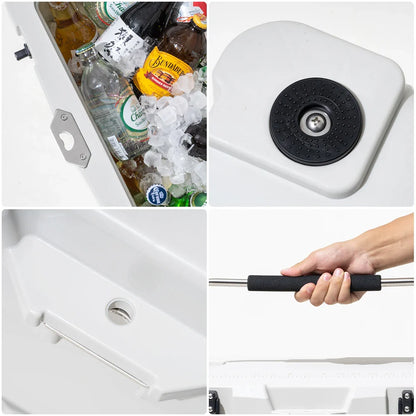 25L Portable Camping Ice Box Cold Storage Cooler White