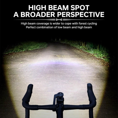1600LM Bike Light with Wireless Remote Dual Beam Black