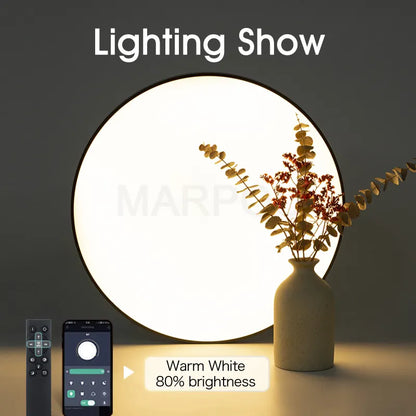 Smart LED Ceiling Lamp - Dimmable, Remote Control - Bedroom, Living Room