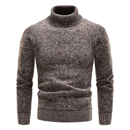 Men's Fleece Turtleneck Pullover Sweater Slim Fit